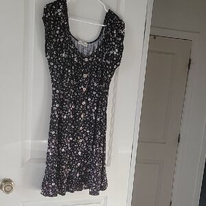 Derek Heart Black and Pink Floral Mini Dress